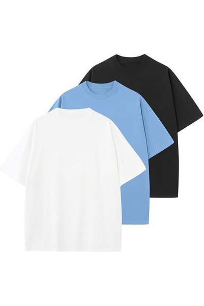 GENERAL KEEPSHOWING Men's Cotton T-Shirts Oversized Unisex Short Sleeve Crew ...