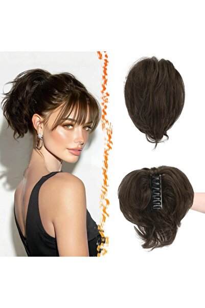 Barsdar Extensie coadă de cal, cu clips, 100% păr natural, rezistentă la căld...