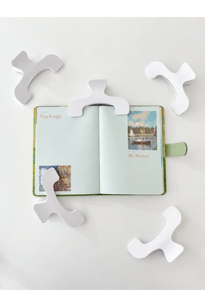 Kağıt Gemi Dükkan Beyaz Çok Fonksiyonlu Kitap ve Defter Klipsi / Sayfa Tutucu / Journal ve Scrapbook Yardımcısı