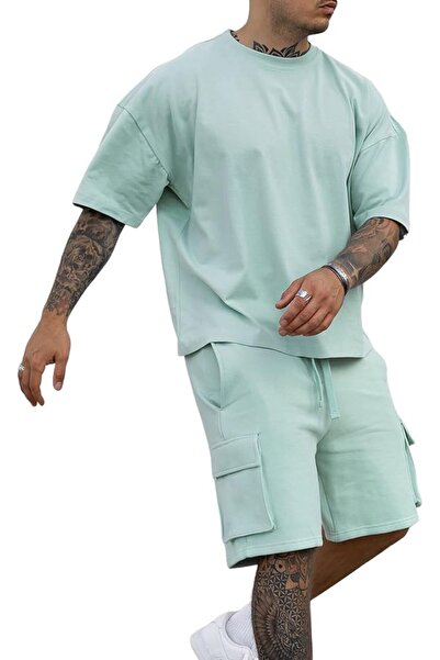 GENERAL Men's 2 Piece Outfits Casual Tracksuit Cargo Shorts Summer Athletic D...