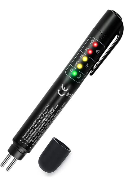 AZONEE قلم اختبار سائل الفرامل من ازوني - 5 مؤشرات LED للكشف عن الرطوبة في سو...