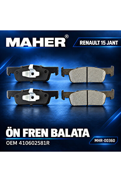 MAHER Renault 15 Jant Ön Fren Balata Takımı MHR-00360 OEM 410602581R