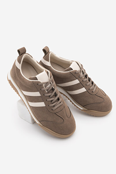 Marjin Women's Suede Look Stripe Detailed Retro Sneaker Sports Shoes Lorezi M...
