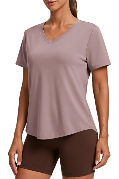 GENERAL PINSPARK V Neck Workout Tops for Women Short Sleeve Quick Dry Shirts