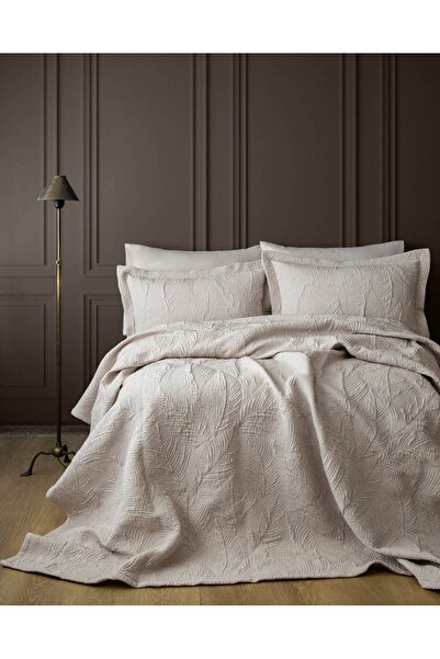 Apricitas HOME Double Bedspread Fogli Beige