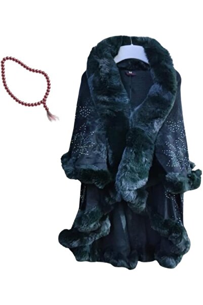 Generic Faux Fur Shawl Wrap For Women Ladies Hooded Fur Cloak Fashion Sleevel...
