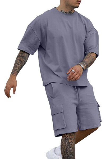 GENERAL Men's 2 Piece Outfits Casual Tracksuit Cargo Shorts Summer Athletic D...
