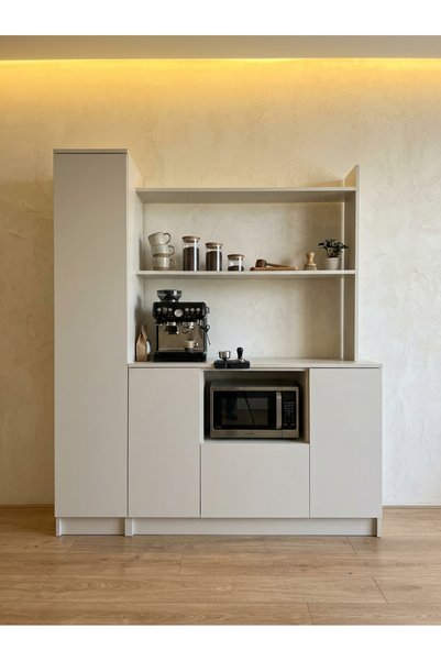 ORENMO Grande Çok Amaçlı Mutfak Dolabı ve Kahve Köşesi - 155 cm - K7513-7
