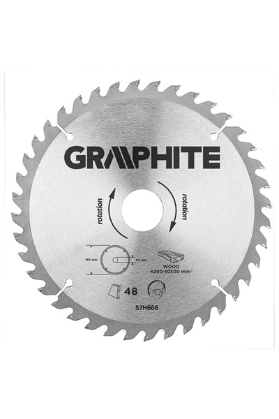 graphite Panza ferastrau circular 40 dinti varfuri HM 190x30mm 57H670