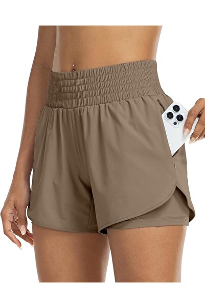 GENERAL YEZII Womens High Waist Running Shorts Athletic Workout Quick Dry Sho...