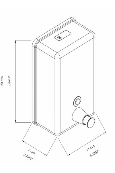 DAYCO Paslanmaz Çelik Sıvı Sabun/Köpük Dispenseri 500 ml / 1000 ml Duvara Monte Sabunluk