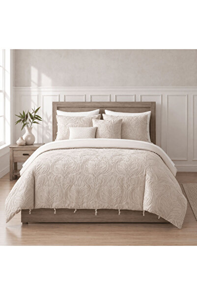 Orange Bed & Bath Zaha Beige | طقم لحاف قطن 100% مزدوج 8 قطع