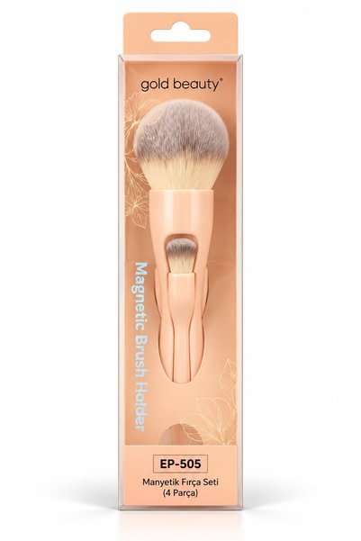Gold Beauty EP-505 Manyetik Makyaj Fırça Seti 4 Parça – Pratik Taşınabilir Ma...