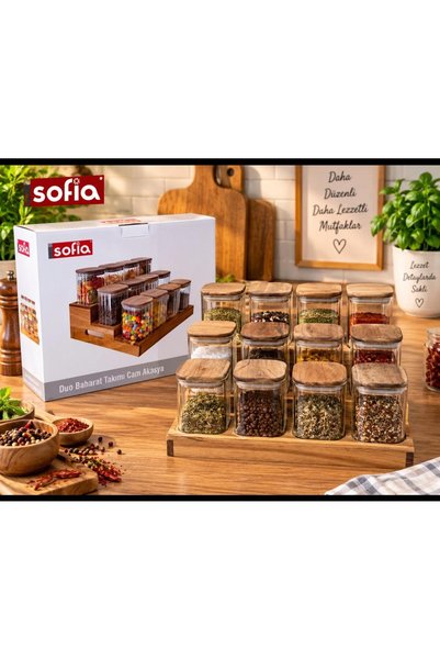 Sofia 12'Lİ DUO AKASYA STANDLI BAHARAT TAKIMI