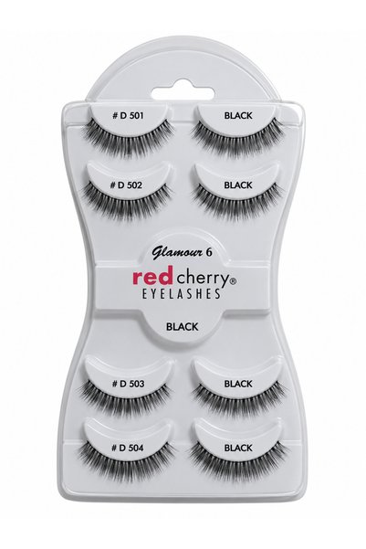 Red Cherry مجموعة رموش 4 في 1 أسود من ريد شيري - GLMOUR6