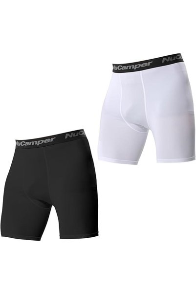 NuCamper Men’s Compression Shorts Spandex Athletic Underwear Performance Gym ...