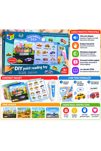 Generic Brand Joc educativ interactiv Reading – Învățare vehicule în limba en...