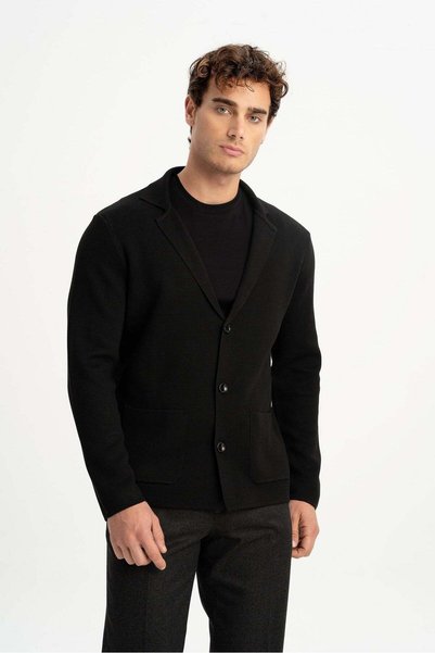 Razaq DEREOBA Siyah Triko Blazer Ceket