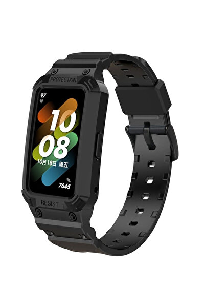 XGSM Curea cu carcasă pentru Huawei Band 6 / Huawei Band 7, Negru
