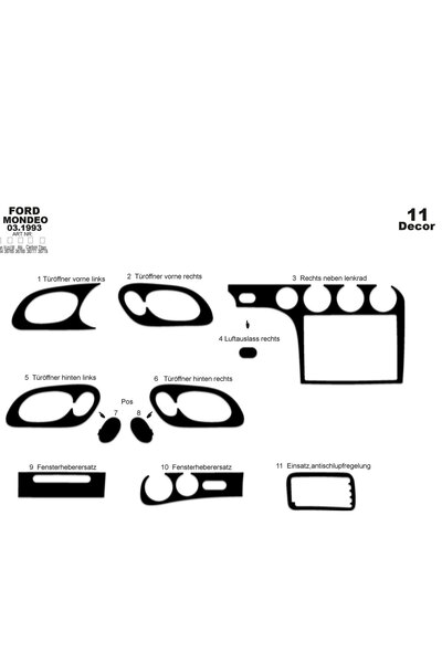 Marscockpitdesign Ford mondeo console - torpedo cover 1993-1995