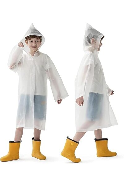 Generic Kids Raincoat with Hood – Portable Reusable Rain Jacket Poncho for Bo...