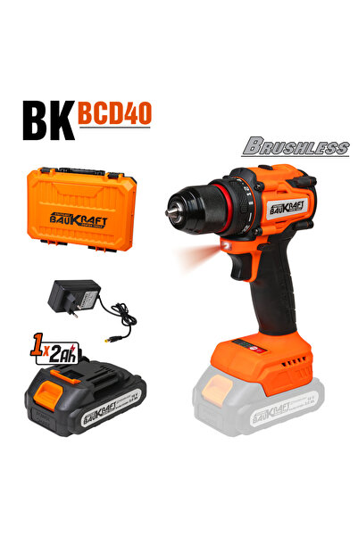 Baukraft Masina de gaurit si insurubat 18V 2Ah 40Nm BL BK-BCD40