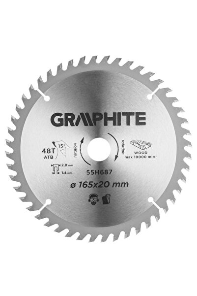 graphite Disc circular cu varfuri HM 165x20mm, 48 dinti 55H687