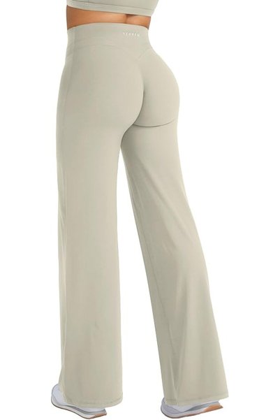 GENERAL YEOREO Straight Leg Workout Leggings Hidden Scrunch High Waist Gym Pa...