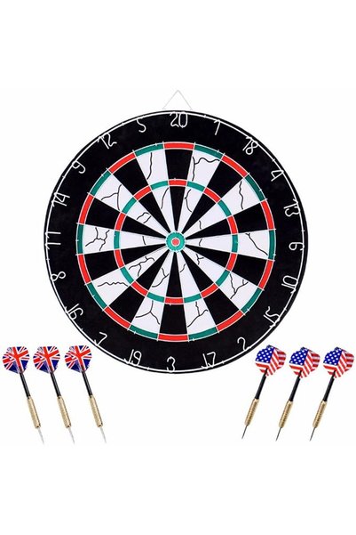 GENERAL Qutoob 18 inch dartboard, double sided dartboard with 6 steel darts