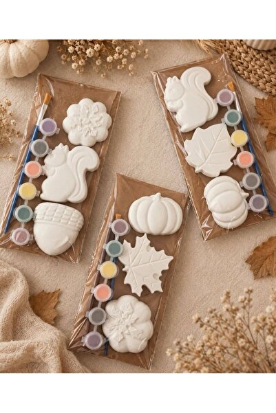 Generic Brand Set Creativ Pictură Copii – Figurină Ceramică, Pensulă și Culori