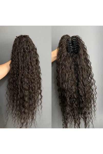 PERUK Koyu kahve tokalı afro