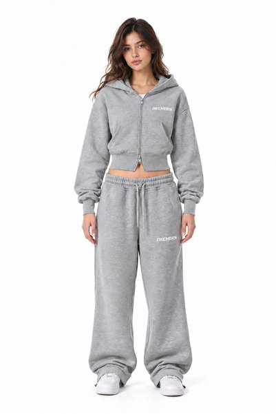 Dechers Winter Cotton Embroidered Premium Adjustable Cuffed Baggy Sweatpants - E234
