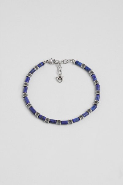 So CHIC... Horus Lapis ve Hematit Taşlı 22 Cm Çelik Erkek Bileklik