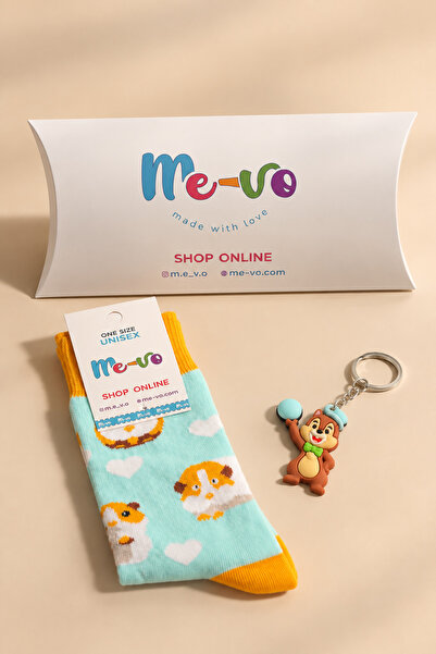 Mevo مجموعة خاصة من الجوارب المزينة بنقوش الكلاب للجنسين مع هدية سلسلة مفاتيح...
