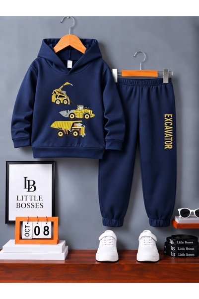 LB little bosses KIŞLIK ÇOCUK EŞOFMAN TAKIMI UNİSEX. (EKSKAVATÖR)