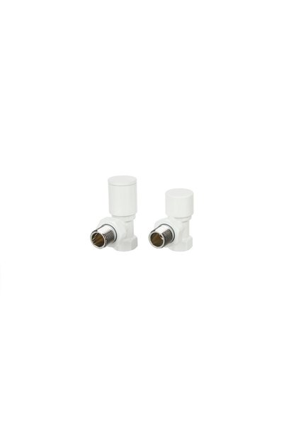 ANTBRO Set Robineti Mecanici Coltar, Alama, 1/2", Alb, pentru Radiator, ANTBRO®