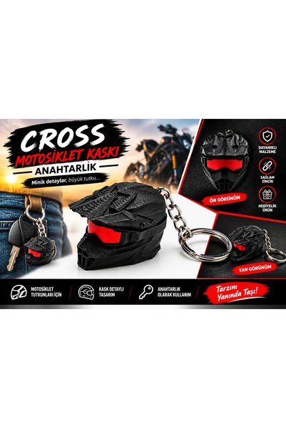 YSN SOUNDS Cross Motosiklet Anahtarlık , Motosiklet Kaskı Şeklinde Anahtarlık , Hediyelik Kask Motocross Anahta