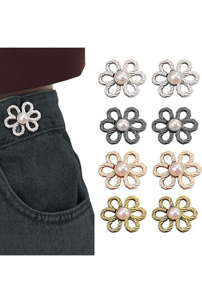 KOWVOWZ 8PCS Waist Clips for Pants, Waist Adjuster for Pants, Flower Pant Wai...