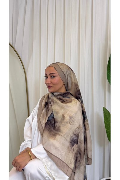 fleur scarf Çiçek Desen Bambu Kraş Şal