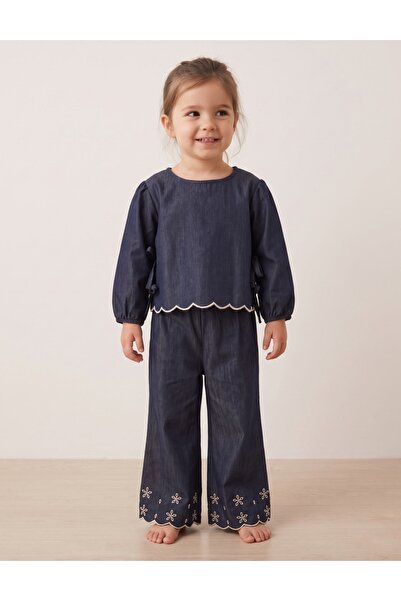 MiniKids Compleu Crop Style, albastru-alb