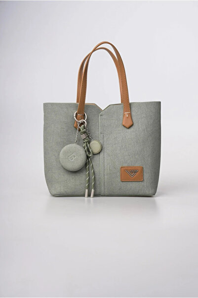 ÇÇS Women's Shoulder Bag with Mirror Charm Accessory, Textured Daily Stylish ...