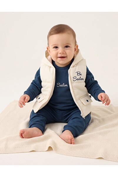 MiniKids Vest set, Be Sailor, with navy blue