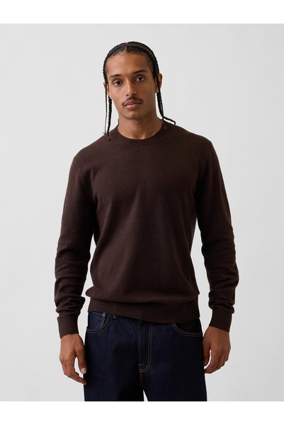 GAP Erkek Kahverengi CashSoft Crew Kazak