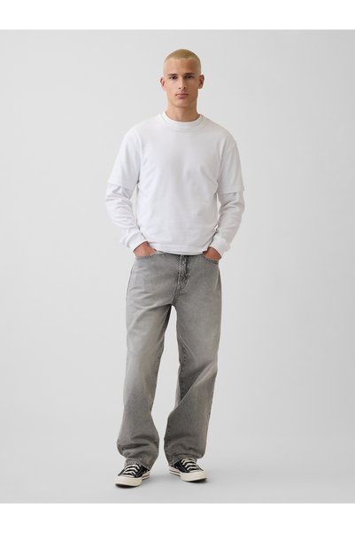 GAP Erkek Gri Baggy Jean Pantolon