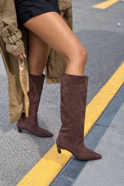 I Love Shoes Γυναικείες μπότες Zavia Bitter Brown Suede