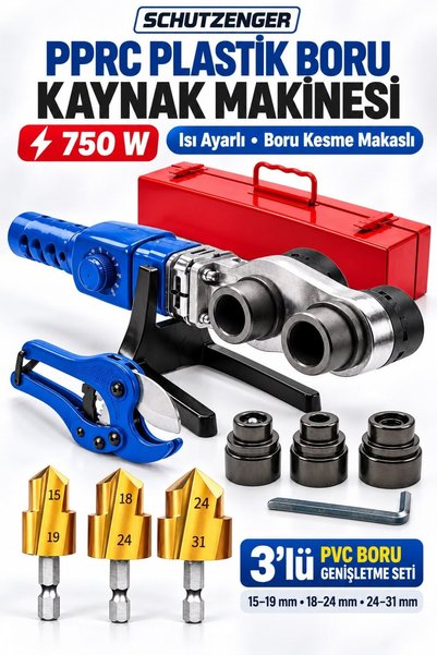 SCHUTZENGER 750w PPRC PLASTİK BORU KAYNAK MAKİNESİ ISI AYARLI BORU KESME MAKA...