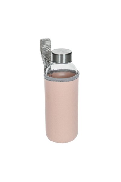 OEM Bidon Apă Sport din Sticlă cu Husă Roz și Mâner 380 ml