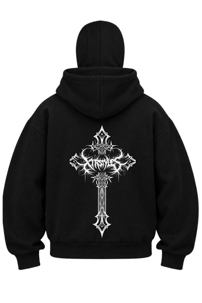 OPPPSSS Cardigan unisex Ninja cu mască de zăpadă, stil gotic tribal, din flee...