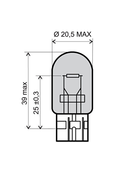 RMS Λάμπα 12V 21W T20 - Alb