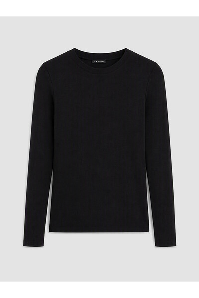 LC Waikiki Lcw Modest Black Plain Super Skinny & Extra Narrow Long Sleeve Wom...